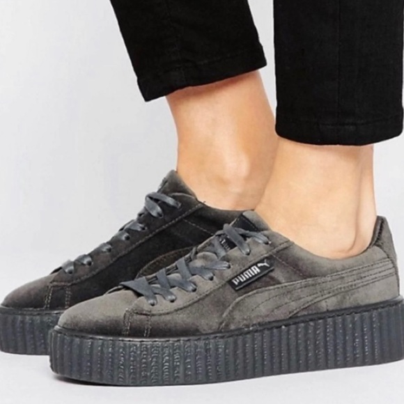 Puma Shoes - PUMA Fenty by Rihanna Gray Velvet Creeper Sz 7.5